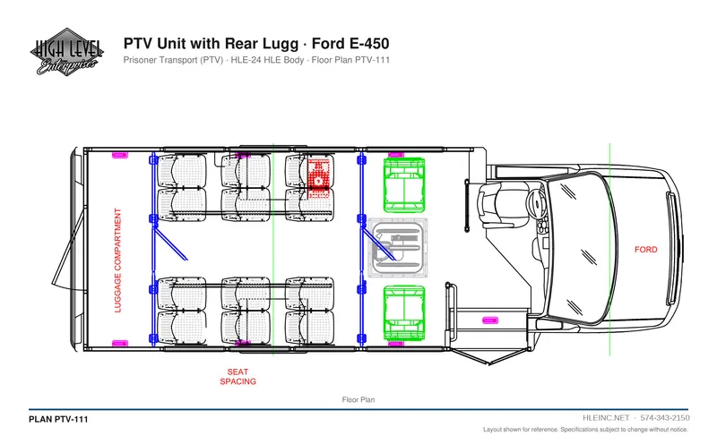 Floor plan PTV-111: PTV Unit with Rear Luggage