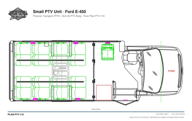 Floor plan PTV-116: Small PTV Unit