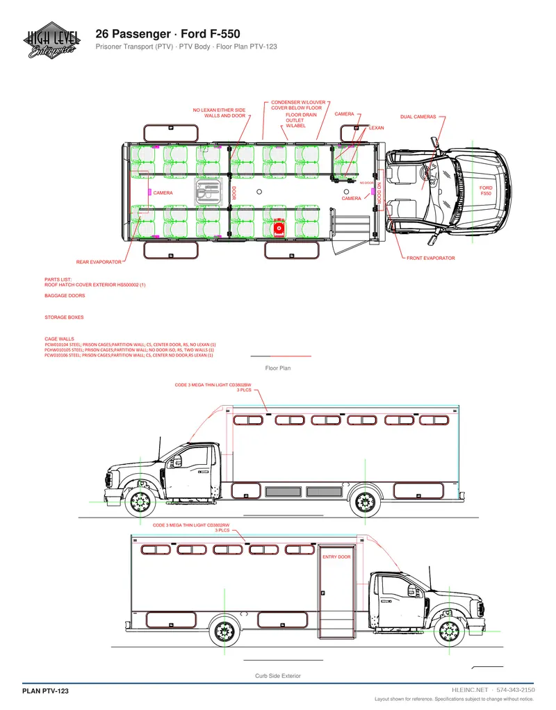 Floor plan PTV-123: 26 Passenger