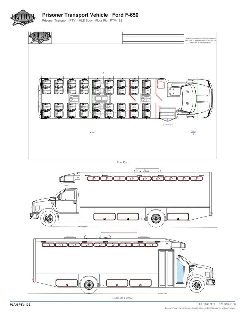 Floor plan PTV-132: Prisoner Transport Vehicle