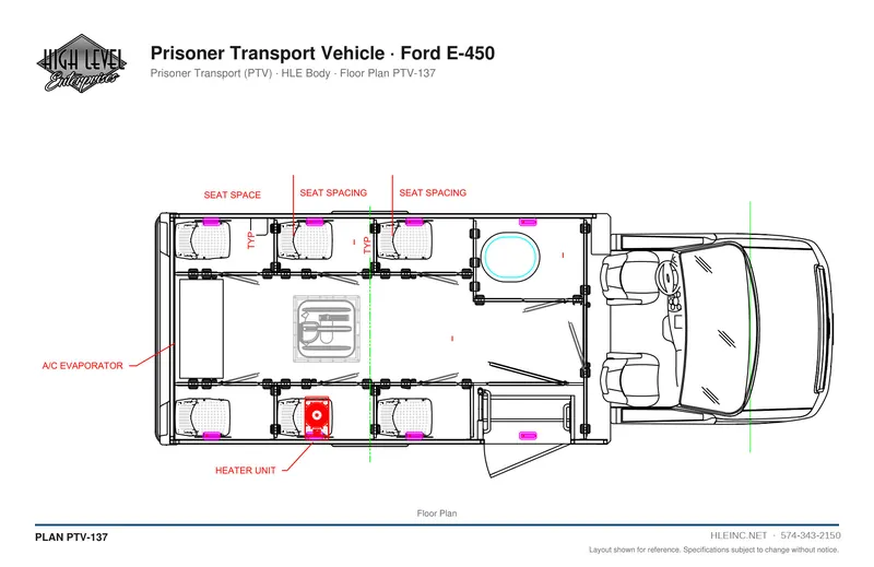 Floor plan PTV-137: Prisoner Transport Vehicle