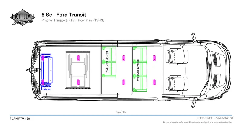 Floor plan PTV-138: 5-Seat
