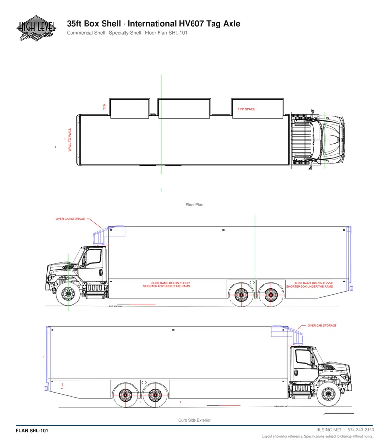 Floor plan SHL-101: 35ft Box Shell