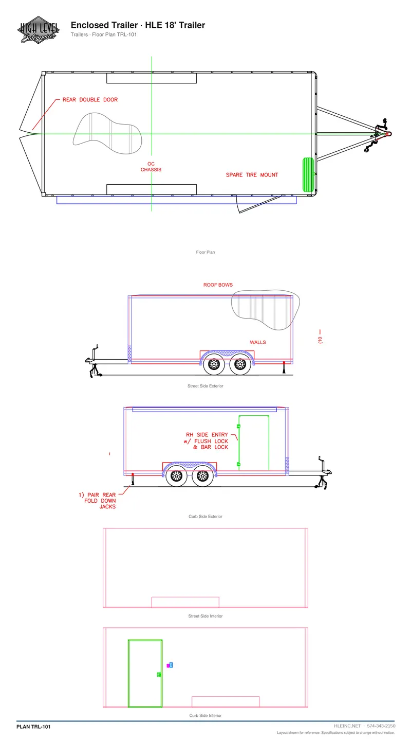 Floor plan TRL-101: Enclosed Trailer