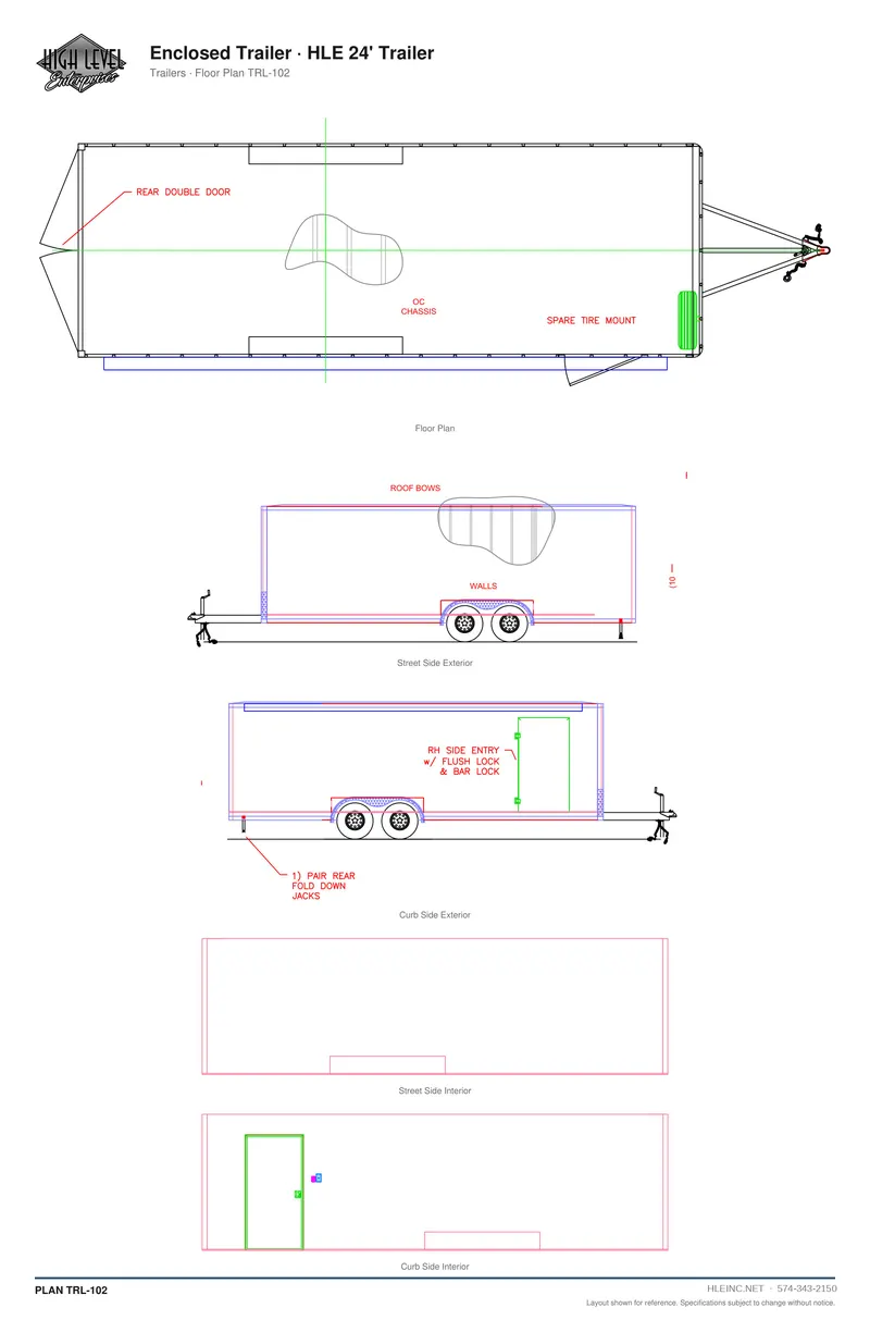 Floor plan TRL-102: Enclosed Trailer