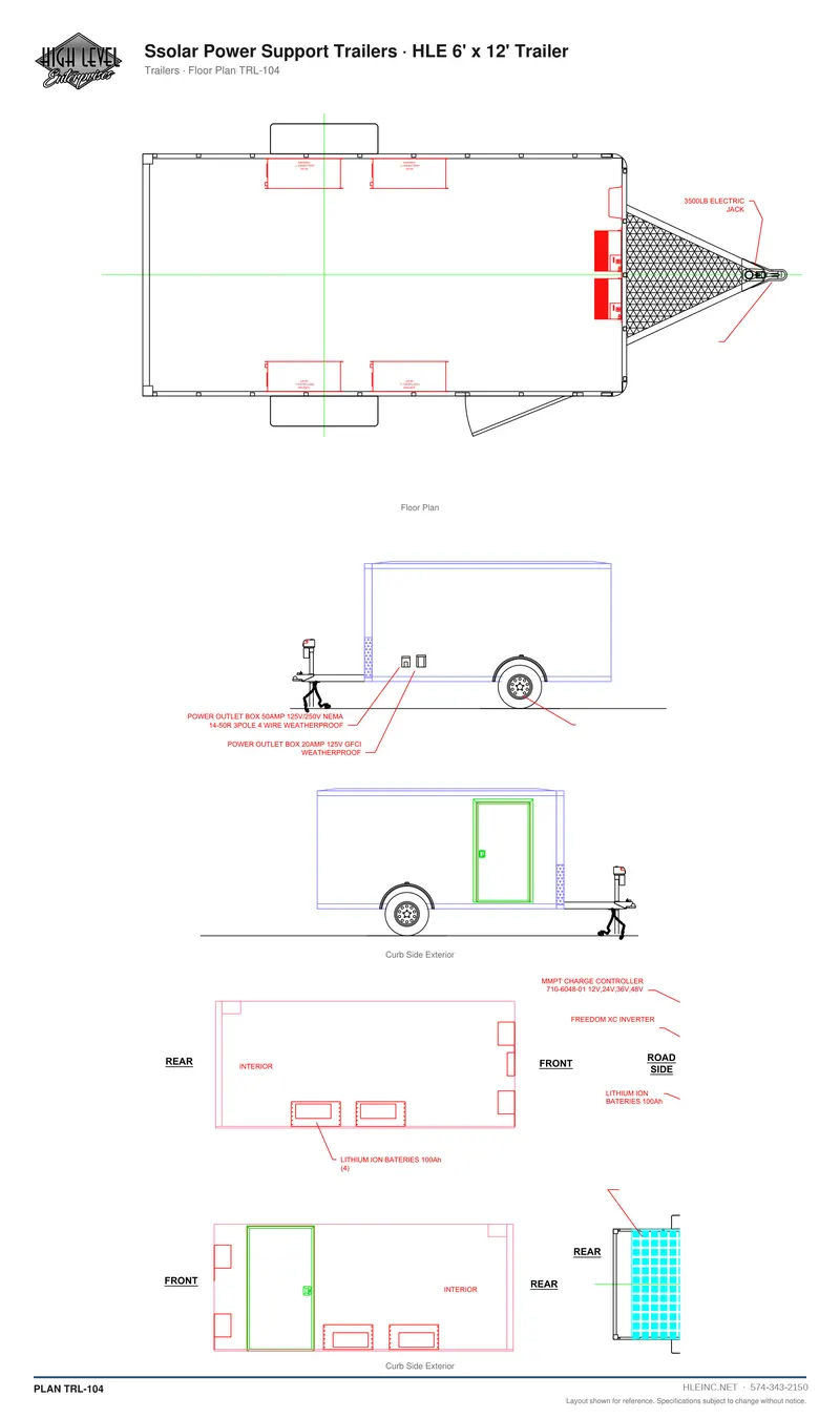 Floor plan TRL-104: Solar Power Support Trailers