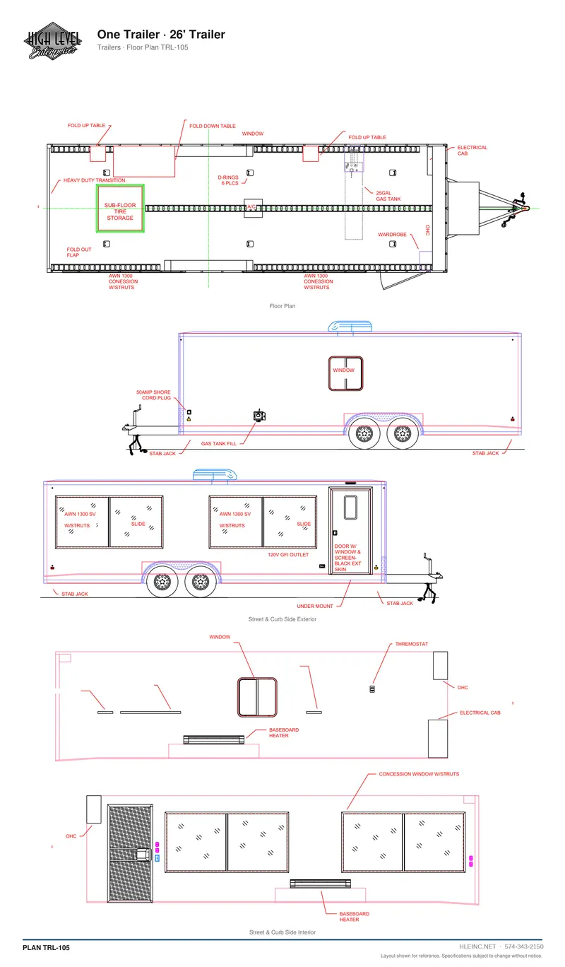 Floor plan TRL-105: One Trailer