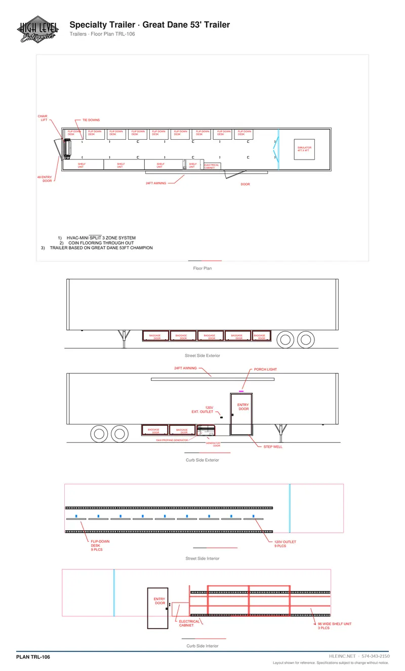 Floor plan TRL-106: Specialty Trailer