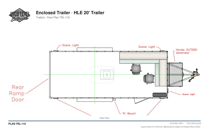 Floor plan TRL-110: Enclosed Trailer