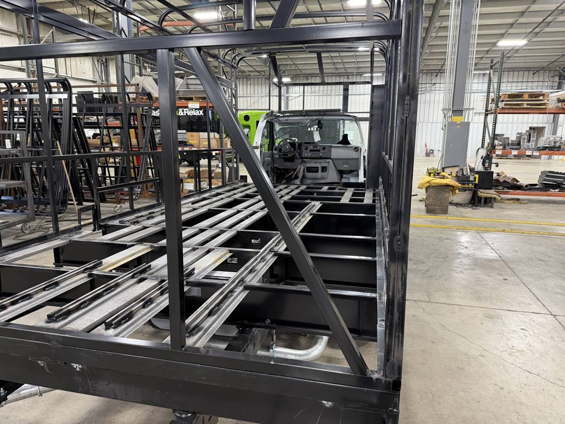 HLE steel cage on the chassis before the skin goes on