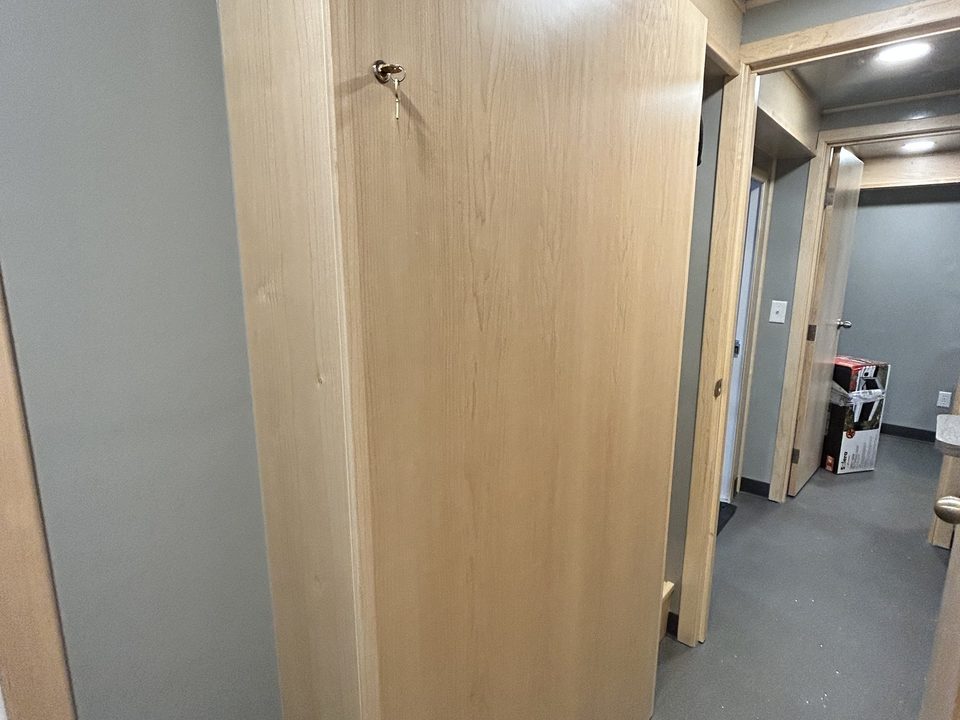 Treatment unit intake kiosk cabinet