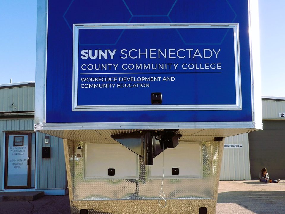 Mobile training lab trailer, front