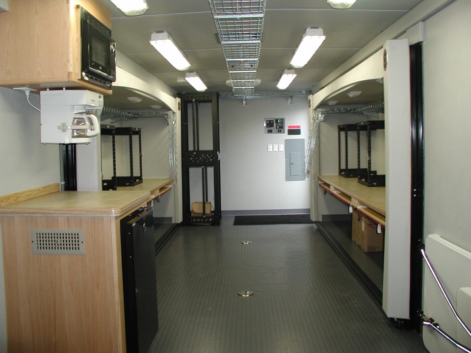 Command unit interior: work counters both sides