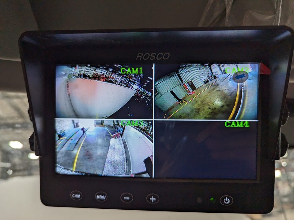 Camera monitor showing four exterior views