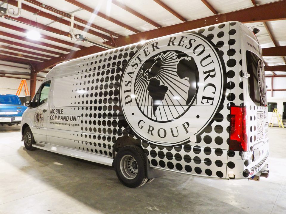 Sprinter command unit, rear three-quarter, in the plant