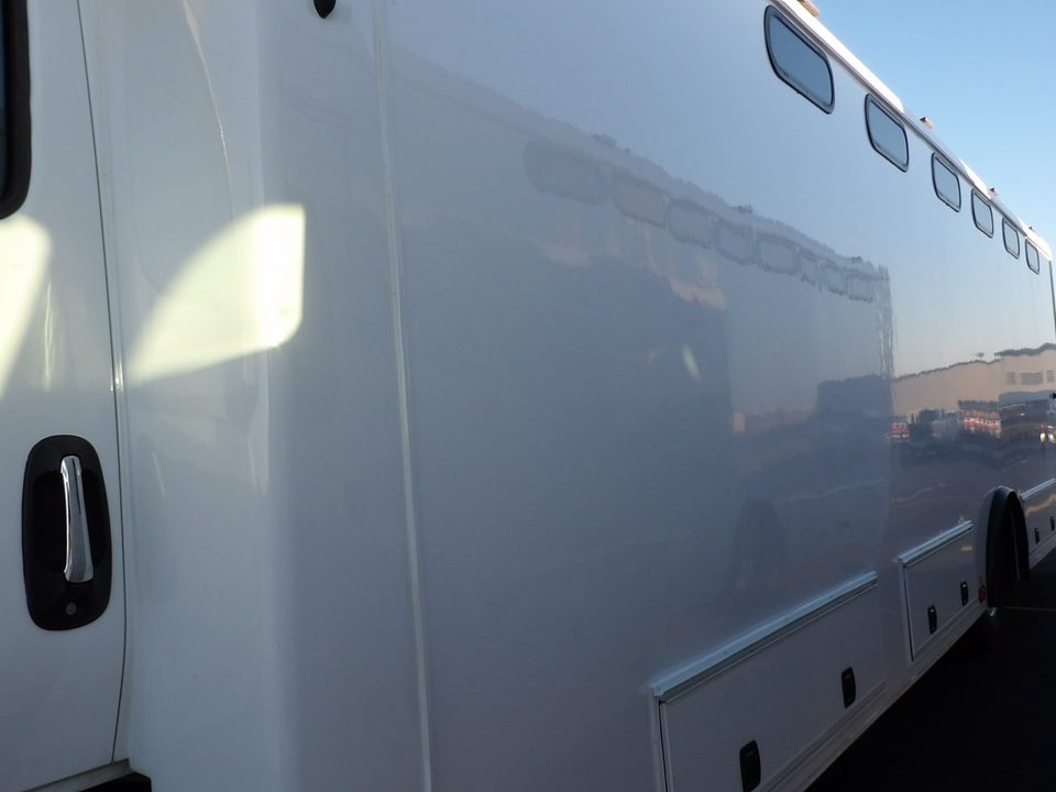 Prisoner transport body, driver side, slot windows and underbody compartments