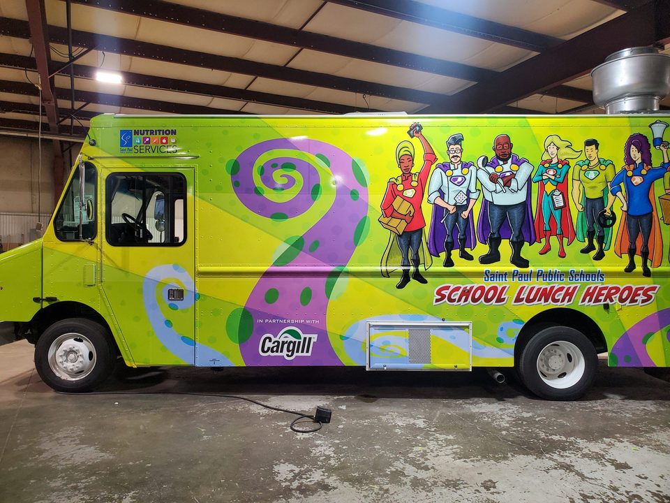 Mobile kitchen, wrapped, driver side