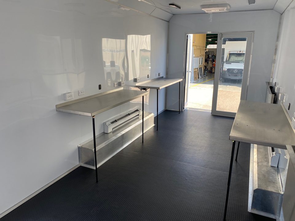 Training trailer work bench