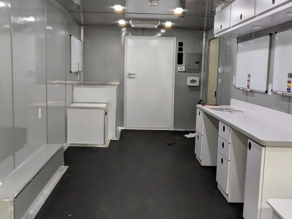 Command trailer interior looking forward