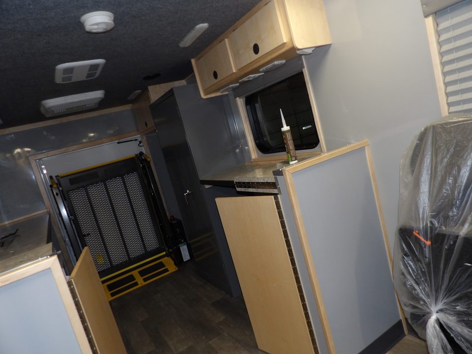 Wheelchair lift inside the mobile DMV office