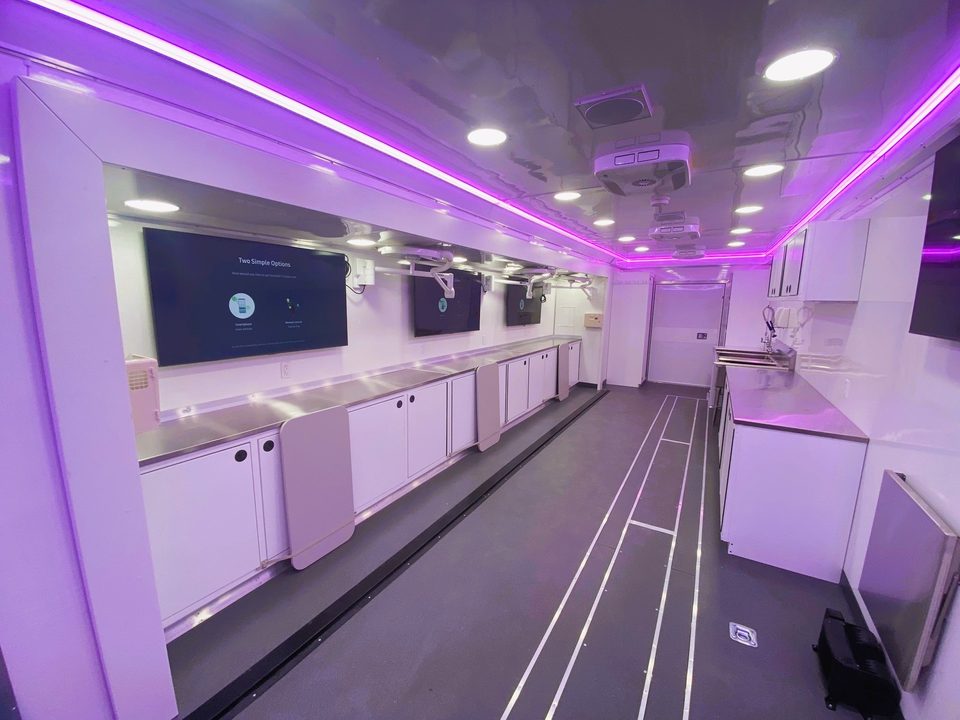 Lab trailer interior looking aft