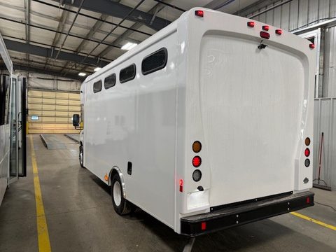 Prisoner transport, rear three-quarter, slot windows