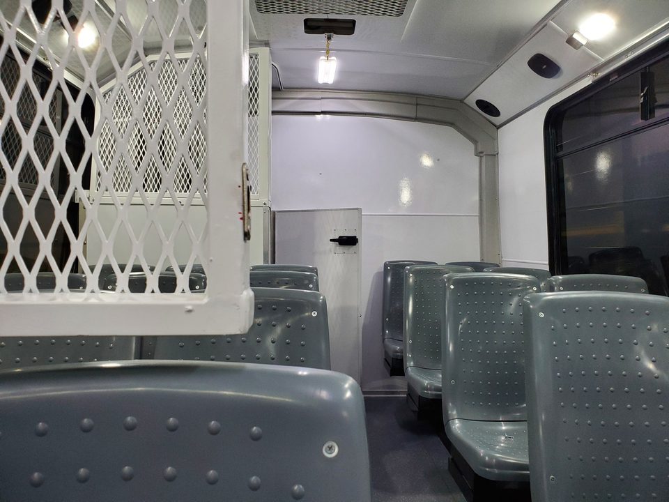 Prisoner transport molded seats