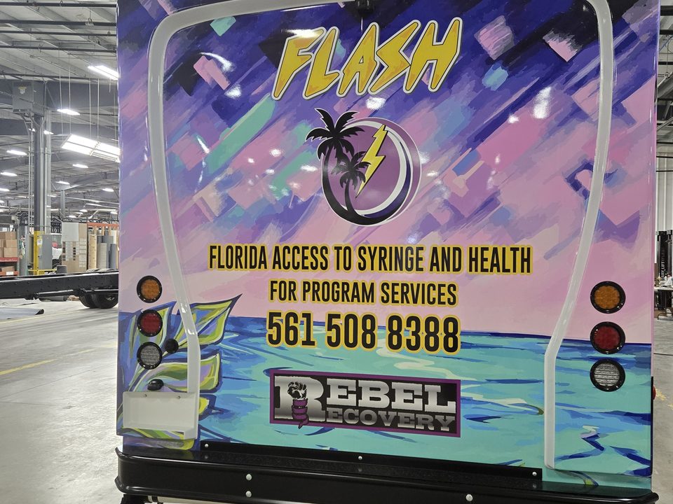 Mobile health unit, rear, Florida Access to Syringe and Health wrap