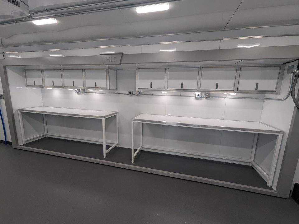 Lab trailer benches, second view