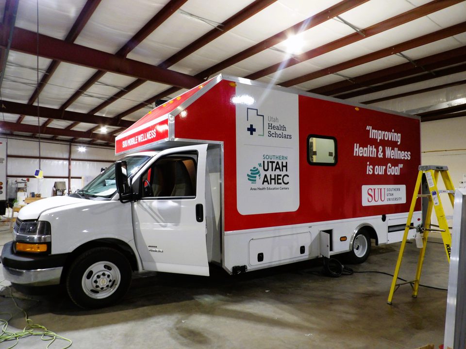 Mobile wellness unit on a Chevrolet 4500 cutaway in the HLE plant